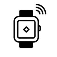 Smartwatch Icon With Wireless Connection Symbol Minimalist Black Design vector