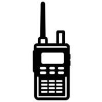 Black Silhouette Walkie Talkie Icon Two Way Radio Communication Device vector
