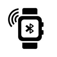Smartwatch With Bluetooth Connectivity Symbol In Black And White Minimalist Design vector