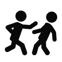 Man Attacking Another Person Silhouette Stick Figure Aggression Violence Conflict vector