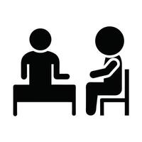 Therapy Session Pictogram Showing Two People Talking Across A Table vector