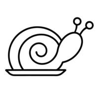 Outline Drawing Of Snail Line Art Snail On White Background Simplistic Design vector