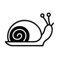 Snail Simple Line Icon Illustration Mollusk With Shell And Antennae vector