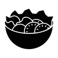 Monochrome Bowl Of Mixed Salad With Fresh Lettuce And Sliced Tomatoes vector
