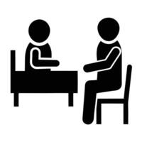 Interview Graphic Icon Two People Meeting At A Table Graphic vector