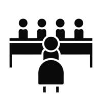 Job Interview Panel With Applicant Graphic Symbol Depicting Business Meeting vector