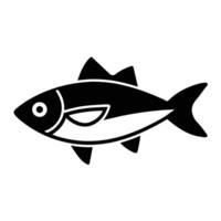 Fish Illustration Black And White Simple Outline Icon For Design Elements vector