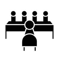 Illustration Of Business Meeting With Four People At A Table In Black Color vector