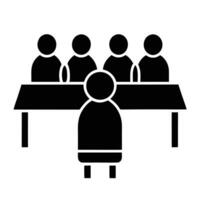 Job Interview With Panel Silhouette Icon Business Meeting And Teamwork vector
