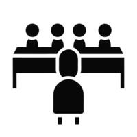 Job Interview Icon Flat Design Human Resources Recruitment Process Symbol vector