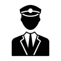 Silhouette Of A Driver Or Valet Wearing A Uniform And Cap vector