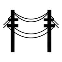 Power Line Icon Black And White Electricity Utility Pole Graphic Symbol vector