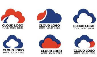 Sharp Line Abstract Weather Cloud Logo Symbol Set Icon for Forecast Apps vector