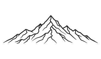 Minimalist mountain scene vectors silhouette for coloring page