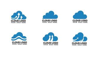 Abstract Weather Cloud Logo Symbol Set Icon for Forecast App Branding vector