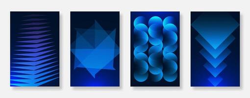 Abstract modern gradient poster background design set. Elegant and minimalist book cover template for banner vector