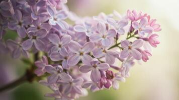 A close up of delicate lilac flowers in soft hues photo