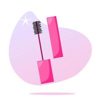 Mascara make up illustration with abstract background vector