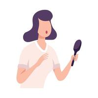 Female Journalist Making Interview, Professional Reporter Character with Microphone Interviewing, Presenting News Flat Illustration vector