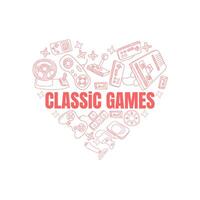 Heart from various gaming techniques. illustration on a white background. vector