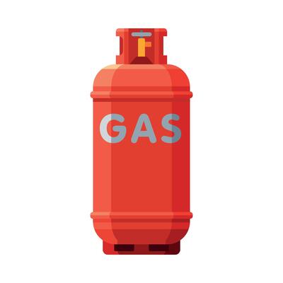 Red Propane Gas Cylinder, Camping Gas Bottle Illustration