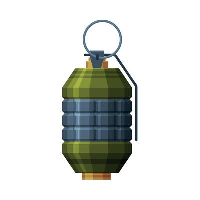 Military Hand Grenade, Retro Combat Weapon Object Illustration