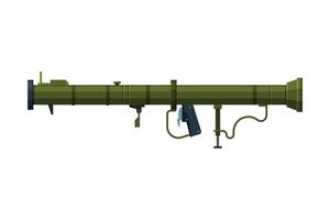 Green Bazooka Portable Rocket Launcher, Military Army Weapon Object Flat Style Illustration vector