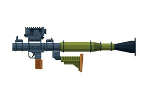 Combat Bazooka Portable Rocket Launcher, Military Army Weapon Object Flat Style Illustration vector