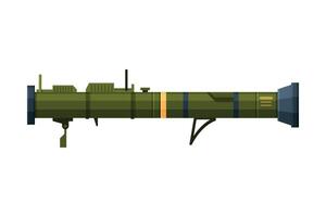 Retro Bazooka Portable Rocket Launcher, Military Army Weapon Object Flat Style Illustration vector