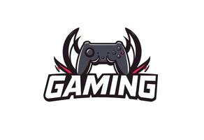 Stylish Gaming Controller Logo Design. A bold modern logo design featuring a game controller situated within stylized antlers vector