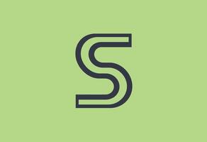 The letter s on a green background vector