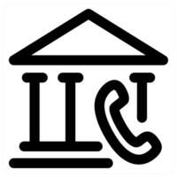 Bank Call icon concept in black color vector