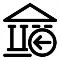 Receive Bank icon concept in black color vector