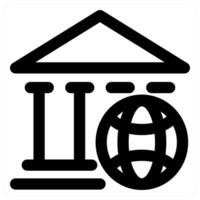 Global Bank icon concept in black color vector