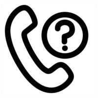 Call Query icon concept in black color vector