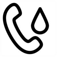 Call and dial in black color vector