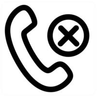 Remove Call icon concept in black color vector
