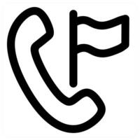 Flag call icon concept in black color vector
