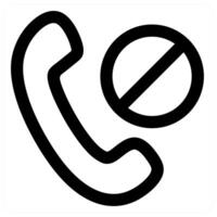 Call Prohibited icon concept in black color vector