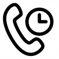 Call On Time icon concept in black color vector