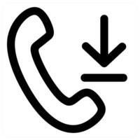 Incoming Call and call icon concept in black color vector