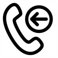 Receive Call icon concept in black color vector