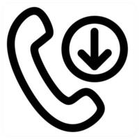 Incoming Call and incoming icon concept in black color vector