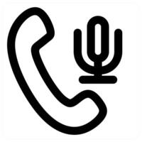 Voice Call icon concept in black color vector
