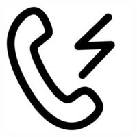 Call Power icon concept in black color vector