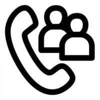 Group Call icon concept in black color vector