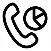 Call Statistics icon concept in black color vector