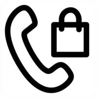 Shopping Call icon concept in black color vector