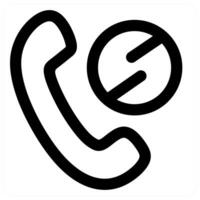 Call Prohibited icon in black color vector