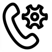 Call Setting icon concept in black color vector